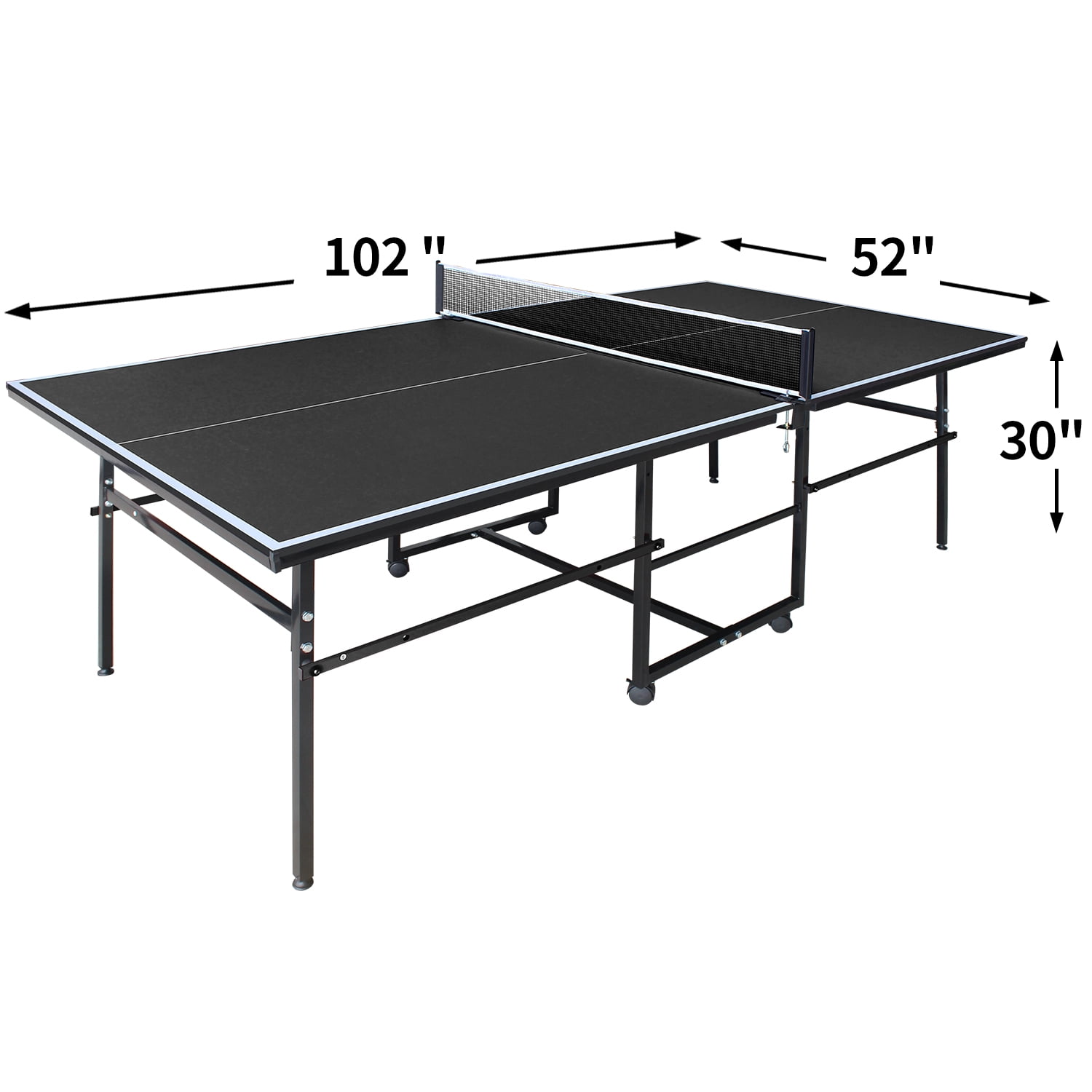 KL KLB Sport 8.5*4. 3ft Ping Pong Table, Foldable Table Tennis Table with Net, Paddles & Balls for Indoor, Black