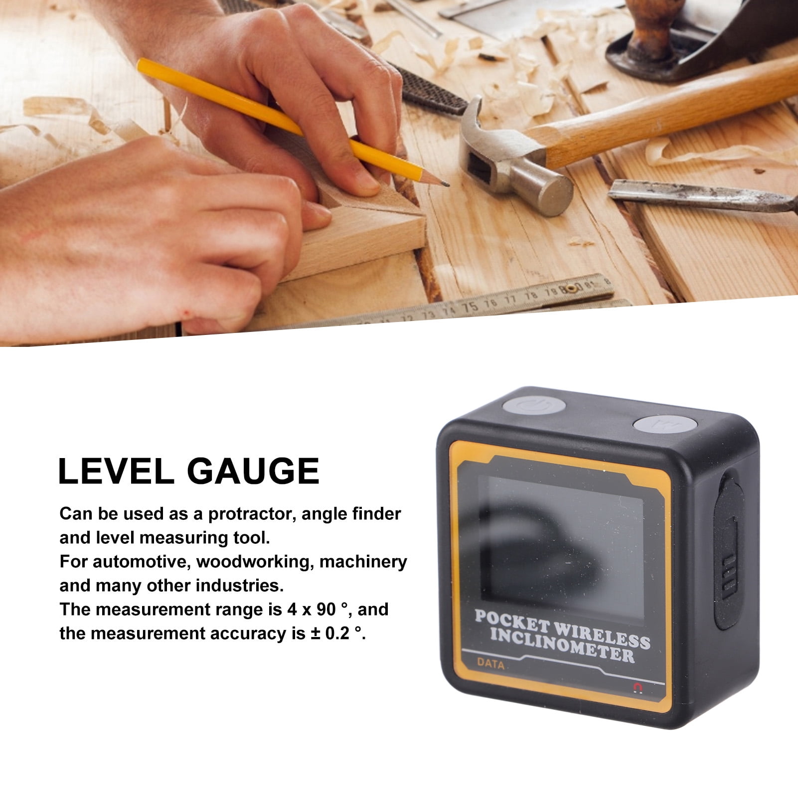 Angle Finder Digital Angle Level With Magnetic Base - 4-in-1 ...