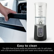Open Box Ninja Blast Portable Personal 18 Oz Blender w/ Leak Proof Lid & Easy Sip Spout, Rechargeable Base, BC150BK Black