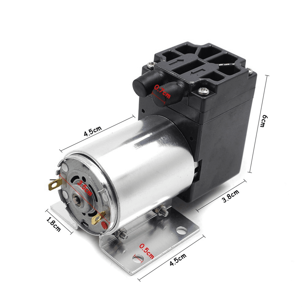 2X 65120Kpa DC12V 6W Mini Vacuum Pump Negative Pressure Suction Pump with Holder for Gas Analysis Sampling