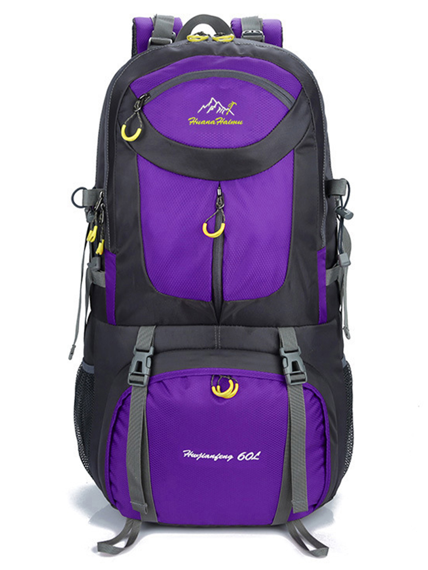 Glonme Men Travel Backpack Large Capacity Hiking Backpacks Multi Pockets Waterproof Rucksack Multipurpose Boys Lightweight Zipper Durable Anti Theft Purple 60L - image 1 of 3