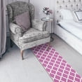 thumbnail image 2 of Ottomanson Non-Slip Hallway Runner Rug 20" x 59" Perfect for High Traffic Areas, Hot Pink Trellis, 2 of 8