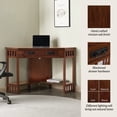 thumbnail image 2 of Leick Furniture Corner Computer Desk in Mission Oak, 2 of 8