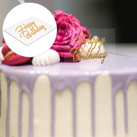 LOLIPPYY 4Pcs Happy Birthday Cake Tops Acrylic Multi Festive Decoration for Graduation