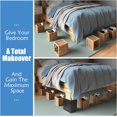 thumbnail image 4 of Bed Risers, Furniture Risers for Desk/Couch/Sofa/Table/Chair,Elevation in Heights of 3 or 5 Inches and Supports up to 11000 lbs,Extra Large with Heavy Duty Set of 4,Black Rectangle 5 Inches, 4 of 6