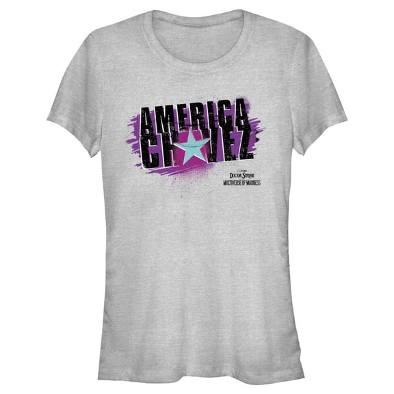 Junior's Marvel Doctor Strange in the Multiverse of Madness Spray Painted America  Graphic Tee Athletic Heather 2X Large