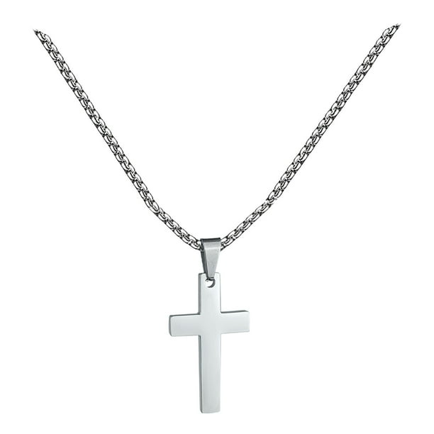 Collar con cadena colgante de acero inoxidable para hombre y mujer, joya de regalo, no se decolora, colgante liso, collar de acero inoxidable y titanio
