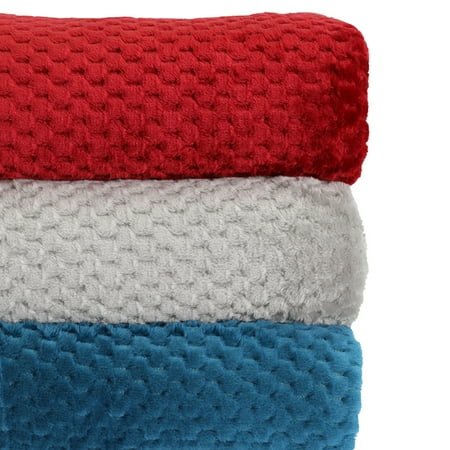 Better Homes & Gardens Oversized Velvet Plush Throw Blanket, 50" x 70", Aqua Texture