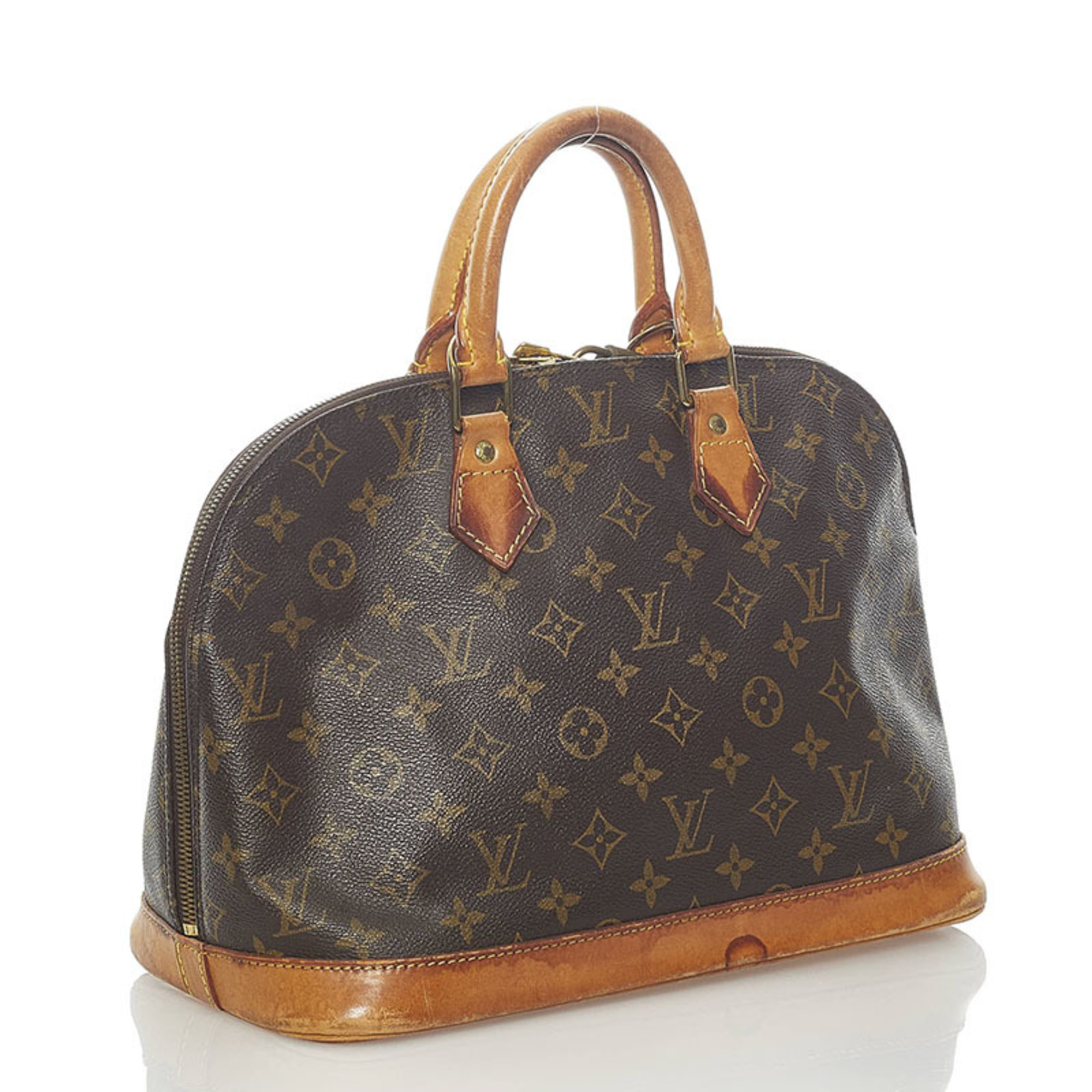 Authenticated Used Louis Vuitton Monogram Old Alma PM Handbag M51130 Brown  PVC Leather Ladies LOUIS VUITTON 