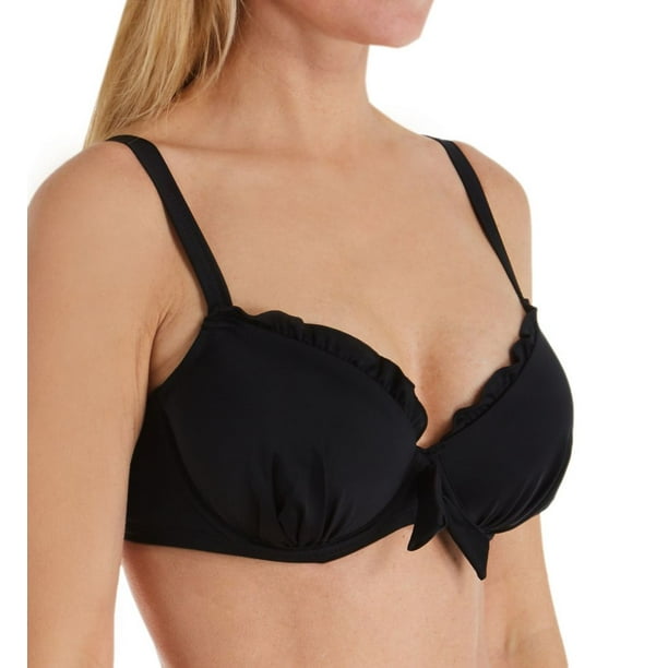 Women's Pour Moi 6007 Splash Padded Underwire Bikini Swim Top (Black 34B) 