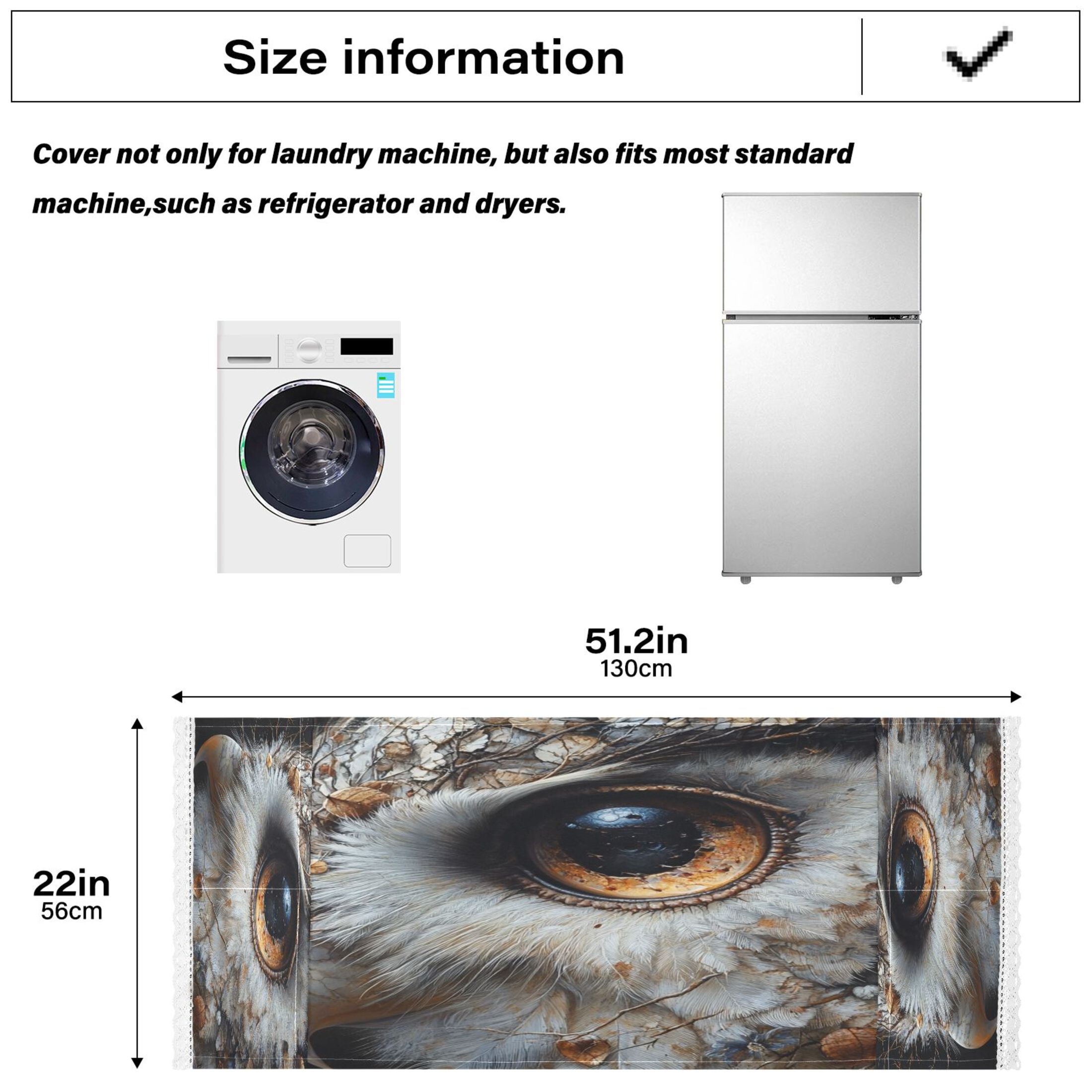 Eagle's HeadWasher and Dryer Covers Dust-Proof and Oil Resistant Fridge Cover with 4 Storage Pockets Washing Machine Top Cover for Laundry Kitchen Home 51.2 x 22 In