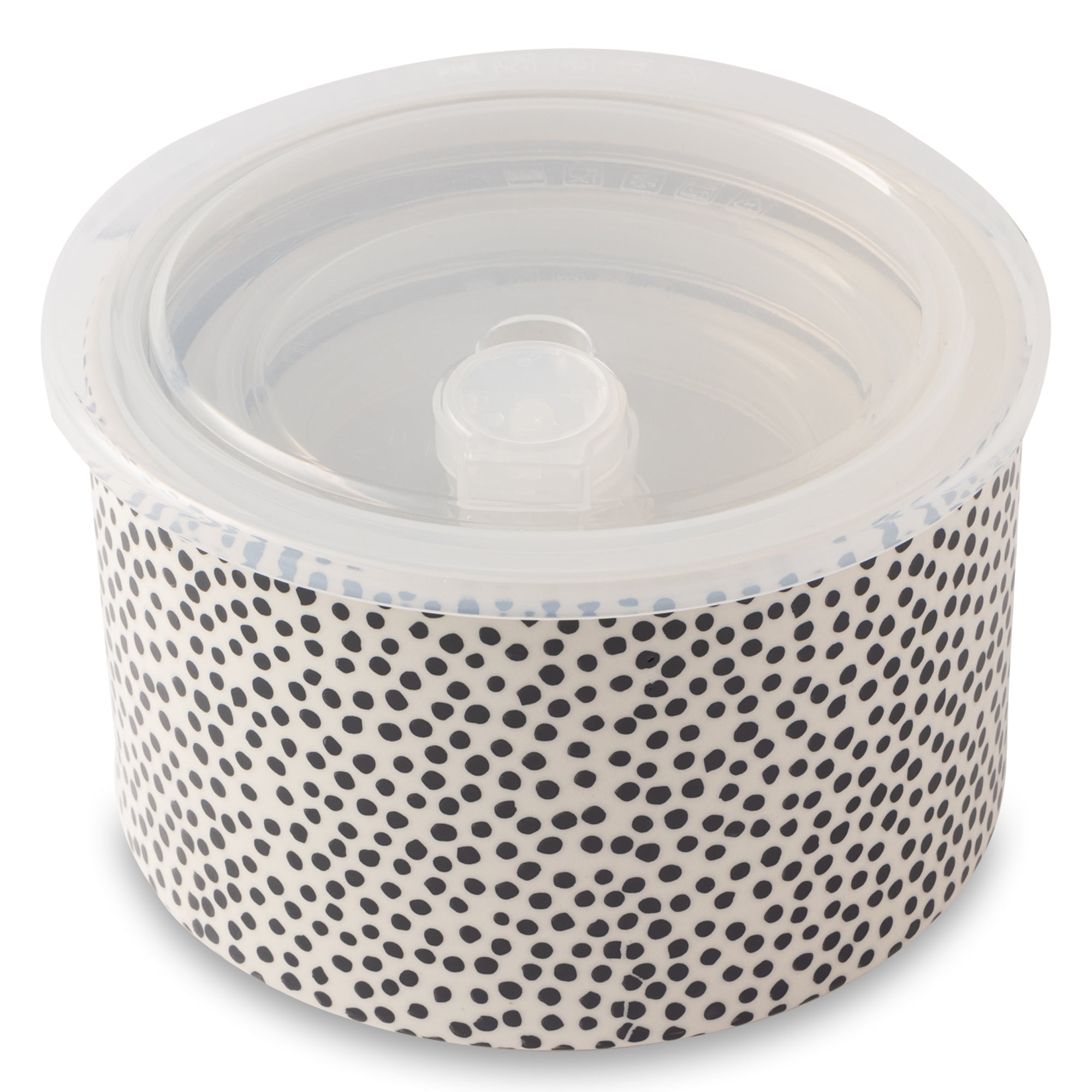 Thyme & Table 6-Piece Round Ceramic Baking Dish & Lid Set, Dot Pattern