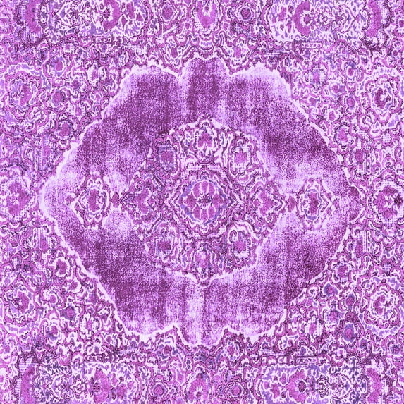 Ahgly Company Indoor Square Abstract Purple Modern Area Rugs, 6' Square