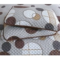 thumbnail image 6 of DBOZE Reversible Cotton Blend 3-Piece Embroidery Pattern Elegant Bedding Quilt Set with Embroidered Decorative Shams Soft Bedspread & Coverlet Set,Cal King, Brown/White, 6 of 6
