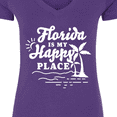 thumbnail image 4 of Inktastic Florida is My Happy Place with Palm Trees Women's V-Neck T-Shirt, 4 of 5