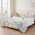 thumbnail image 2 of Twin XL Quilt Set 68''x98'', Spring Floral Lightweight Summer Bedspread Coverlet Set with 2 Pillow Shams, Colorful Watercolor Botanical Summer Breathable All Season Quilt Bedding for Dorm/Guest Room, 2 of 9