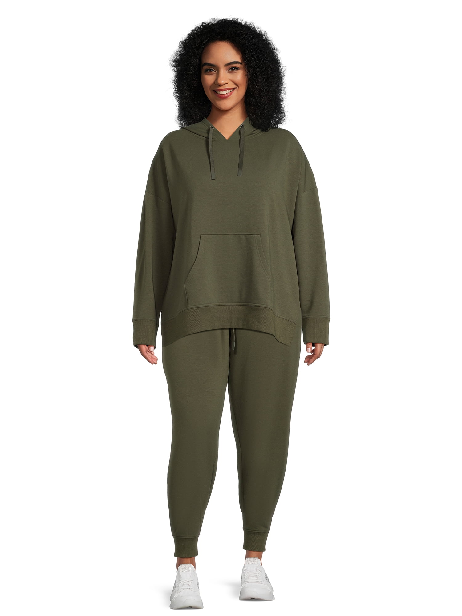 Athletic Works Women's Plus Size Jogger Pants with Pockets, 2-Pack