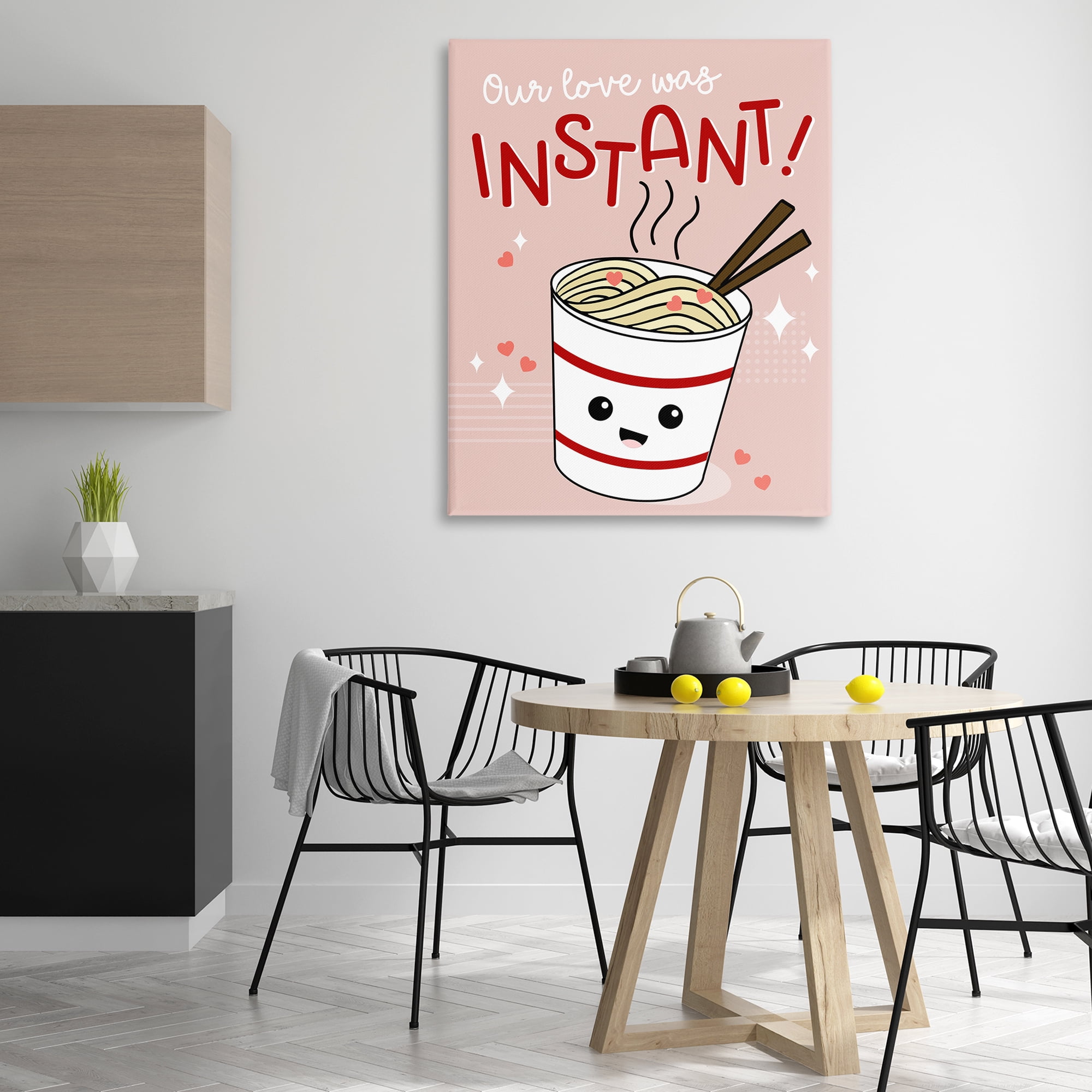 Stupell Industries Love Was Instant Noodles Food & Beverage Painting Wrapped Canvas Art Print Wall Art, 36 x 48