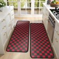 thumbnail image 4 of Kitchen Rugs Sets Of 2,Red Black Checkered Pattern Anti Fatigue Kitchen Mat Rugs Non Slip Washable,Decorative Kitchen Floor Mats for Kitchen,Sink,Laundry,17"x47"+17"x47", 4 of 5
