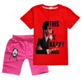 thumbnail image 1 of Conjunto de ropa de verano para niñas 100% algodón, ropa deportiva para niños, camiseta de 2 piezas y pantalones cortos zhangyuxiang LED, 1 of 2