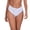 White, variant on Women's Swimsuit Mid Waisted Swim Bottom Twist Front Ruched Bikini Bottom Size L White