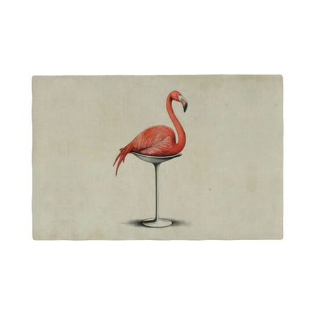 

Placemats Set of 4 Flamingo Sitting On Chair Heat Resistant Non - Slip Place mats Waterproof table mat for Kitchen Dining-6片装