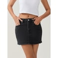 thumbnail image 5 of LMLYSoH Women Denim Skirts Solid Color Bodycon Jeans Skirts Summer Casual Mini Skirts Streetwear, 5 of 9