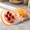 thumbnail image 4 of Flexible Silicone Cutting Board, Large Orange Non-Slip Prep Mat for Kitchen Preparation, 4 of 7