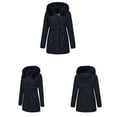 thumbnail image 6 of Women Long Quilted Coat Hooded Maxi Length Long Sleeve Puffer Jacket Women's Fashion Solid Color Casual Zipper Winter Hooded Stand Sports Long Sleeve Parkas Deal of The Week Blue XXL, 6 of 7