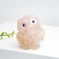 thumbnail image 4 of Handcrafted Owl Natural Crystal Stone Resin Figurines Colorful Crystal Owl Ornaments 2Pcs, 4 of 4