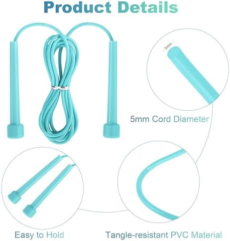 WLIKKS PVC Skipping Rope Adjustable Jump Rope for Kids Multicolor Jump Rope Bulk with Plastic Handles Lightweight for Outdoor Fitness Exercise and Weight Loss, Training and Racing