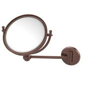 Angle View: 8-in Wall Mounted Make-Up Mirror 4X Magnification in Antique Copper