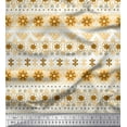 thumbnail image 1 of Soimoi Cotton Duck Fabric Stripe & Snowflake Ethnic Print Fabric by The Yard 56 Inch Wide, 1 of 1