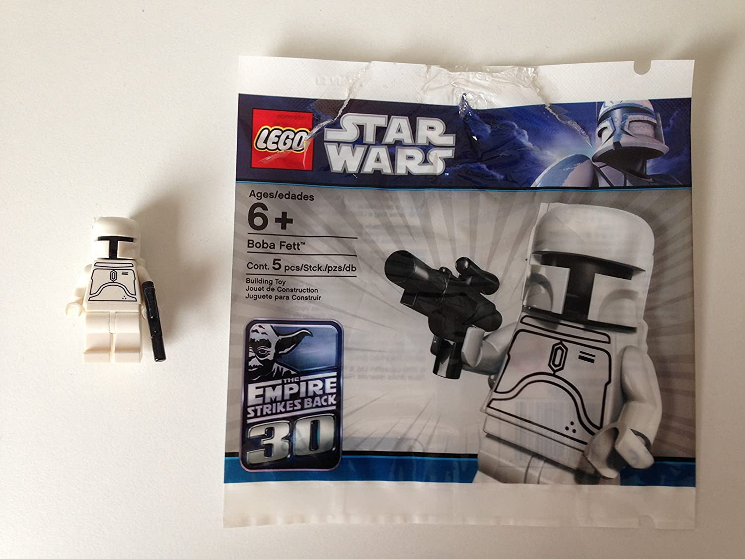 Custom Rare White Boba Fett Minifigure Star Wars Building Blocks