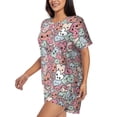 thumbnail image 2 of Wukai Cartoon Hearts Print Women's Pajama Set - Short-Sleeve Top and Shorts with Elastic Waistband and Pockets for Loungewear, Yoga, and Casual Wear-Medium, 2 of 8