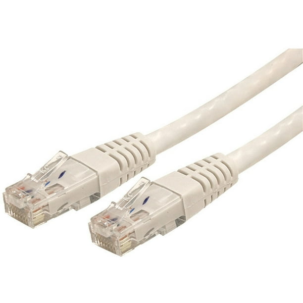 25ft CAT6 Cable, White Molded Gigabit, 100W PoE