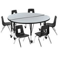 thumbnail image 2 of Flash Furniture Emmy Mobile 47.5" Circle Wave Flexible Laminate Activity Table Set with 12" Student Stack Chairs, Grey/Black, 2 of 12