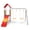 Orange-Red, variant on CZBZ Metal & Plastic Treehouse Swing Set with Slide, Belt Swings & Canopy, Safe & Portable Outdoor Playground for Kids Ages 3-8