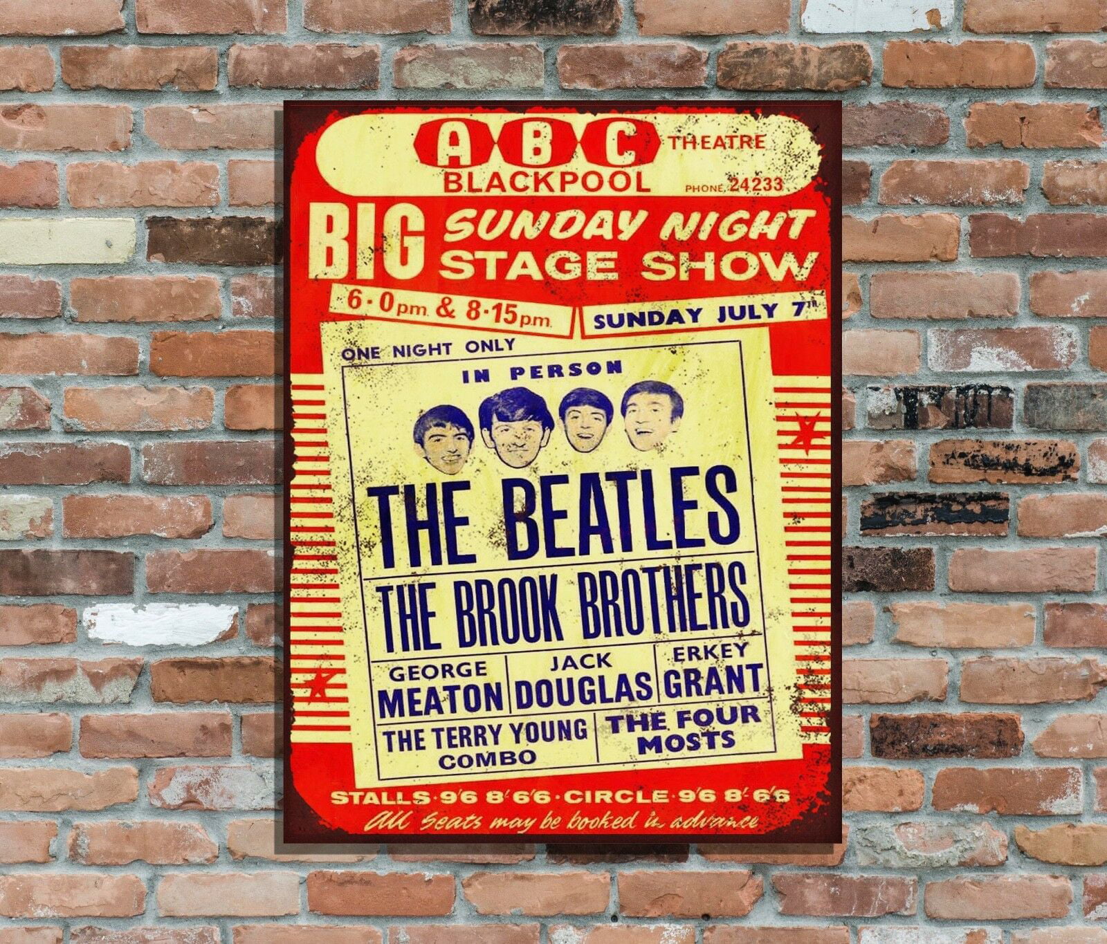 The Beatles Métal concert poster wall sign