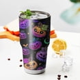 thumbnail image 3 of 30oz Neon Halloween Pumpkin Pattern Tumblers Stainless Steel Tumbler with Lid and Straw,Vacuum Insulated Double Wall Travel Tumbler Cups Mug with Cleaning Brush for Coffee,Tea, 3 of 7