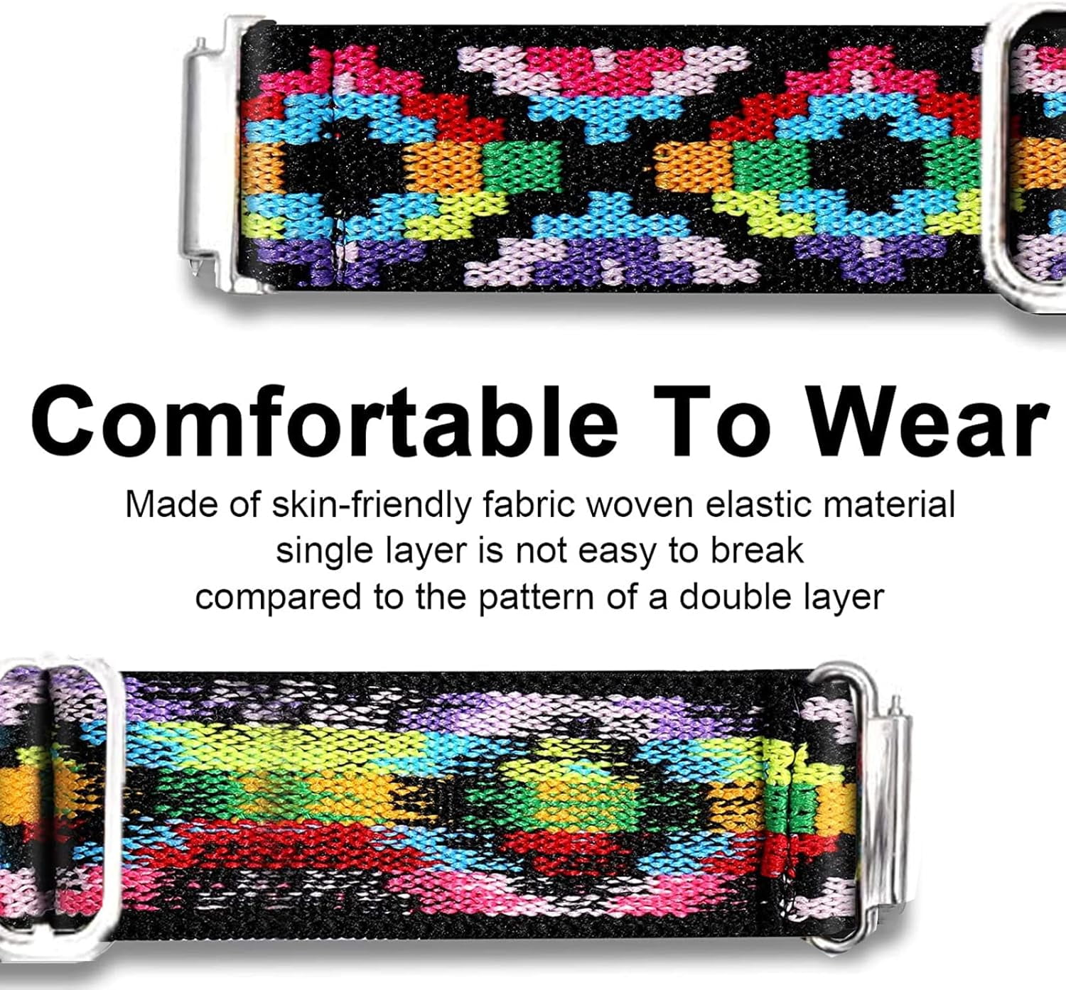 CRKMGS-Compatible with Faweio Smartwatch Bands, Stretch Elastics Nylon Adjustable Replacement Strap Accessories for Men & Women Compatible for Faweio IDW13/IDW16/IDW17/IDW19/IDW21/IDW26/Smartwatch,