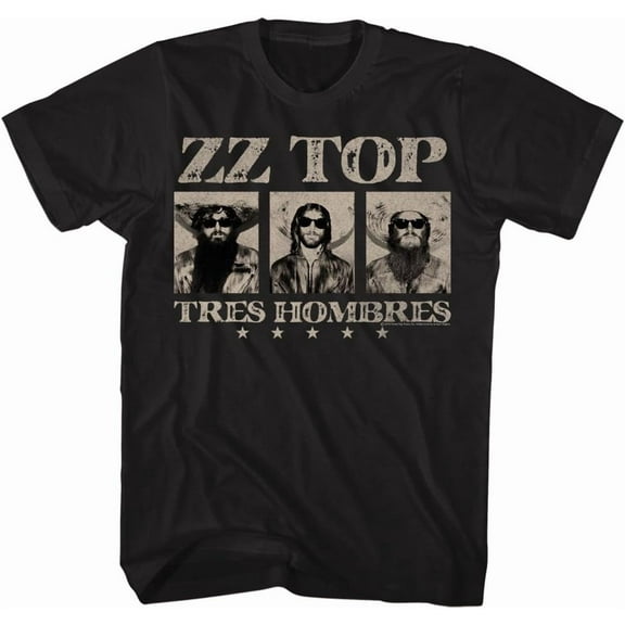 ZZ Top Rock Band Music Group Tres Hombres Adult T-Shirt Tee