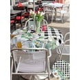 thumbnail image 5 of Outdoor Tablecloth with Umbrella Hole for Patio/Picnic/Party/Camping, Spring Floral Waterproof Table Cloth Round Cover Washable, Daisy Eucalyptus Leaves Black White Plaid (Dia 54"), 5 of 8