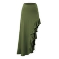 thumbnail image 2 of Doublju Women's Flowy Ruffle Asymmetrical Maxi Skirt (Plus Size Available), 2 of 4