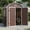 Brown, variant on Garvee 5.6x4 FT Outdoor Storage Shed, Folding Resin Tool Shed with Floor Included, Waterproof Polypropylene Garden Storage House