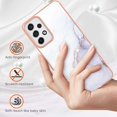 thumbnail image 5 of Marble Pattern Case for Samsung Galaxy A33 5G (Not 4G), Built-in 360 Rotatable with Ring Holder Kickstand Slim Shockproof Bumper Phone Case Cover for Samsung Galaxy A33 5G DLS Pearl White, 5 of 12