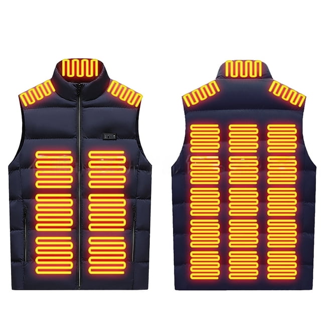 Chaquetas y abrigos casuales sin mangas con capucha, con USB, inteligentes, con temperatura constante, calefactables, resistentes al viento, de talla grande, para hombre y mujer, invierno 26