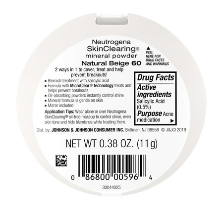 Neutrogena Skin Clearing Pressed Powder - 60 Natural Beige - 0.38oz