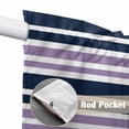 thumbnail image 2 of Navy Blue Purple Striped Kitchen Window Curtains, Swag Curtains Valance for Bedroom Living Room Bathroom, Gradient Horizontal Lines Rod Pocket Window Treatment Curtain Block Drapes 2 Panels 28"x36", 2 of 9