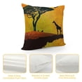 thumbnail image 4 of African Throw Pillow Cushion Cover, Savannah Map Continent Giraffe and Tree Silhouette Wild Design Illustration, Decorative Square Accent Pillow Case,, 4 of 5